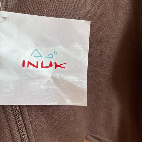 NWT INUK Brown Hooded Jacket with Embroidered Trim - Picture 4 of 14